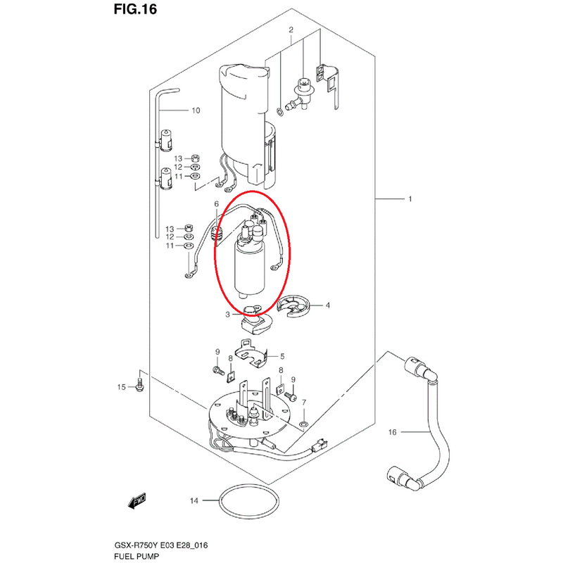 FPF Fuel Pump for 2000-2003 Suzuki GSX-R600 / R750 / R1000 Replaces 15100-35F00  15100-35FV0 15100-35F01 - fuelpumpfactory